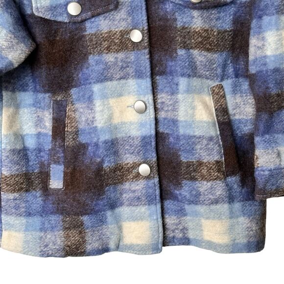 Zara Women’s Plaid Premium wool blend Overshirt size XS - Picture 7 of 14